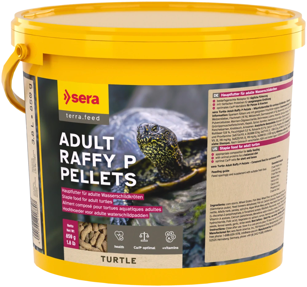 sera Turtle Adult Raffy P Pellets 3800 ml – krmivo pre vodné korytnačky