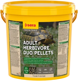sera Tortoise Adult Herbivore Duo Pellets – krmivo pre suchozemské korytnačky 10L (3,2kg)