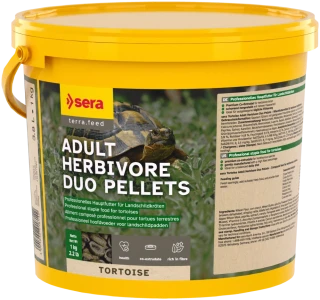 sera Tortoise Adult Herbivore Duo Pellets – krmivo pre suchozemské korytnačky 3.8L