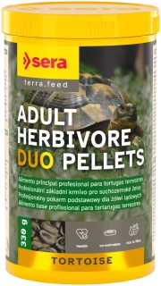sera Tortoise Adult Herbivore Duo Pellets – krmivo pre suchozemské korytnačky 1.000 ml (330 g)