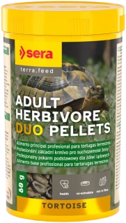 sera Tortoise Adult Herbivore Duo Pellets – krmivo pre suchozemské korytnačky 250 ml (80 g)